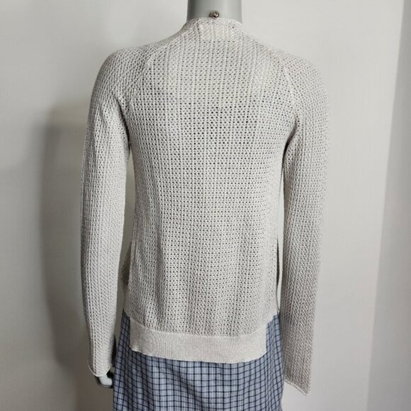 Zadig & Voltaire "Daphnee" Silver Grey Open Front Knit Cardigan Size S - Picture 5 of 11